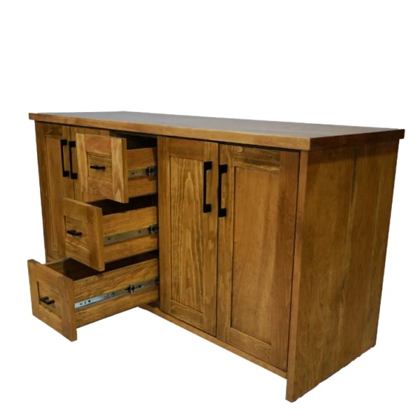 a wooden cabinet with drawers