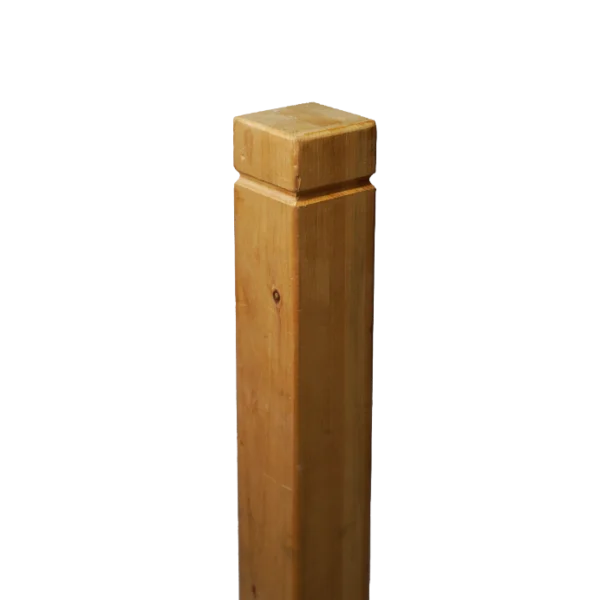 a wooden post with a square top